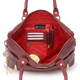 CATWALK COLLECTION HANDBAGS - Ladies Leather Briefcase Cross Body Bag - Women's Organiser Work Bag - Tablet / Laptop Bag - ADELE - Red