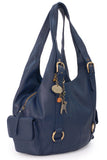 CATWALK COLLECTION HANDBAGS - Women's Leather Shoulder Bag - ALEX - Blue