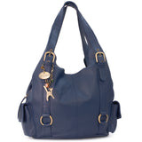 CATWALK COLLECTION HANDBAGS - Women's Leather Shoulder Bag - ALEX - Blue