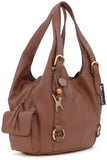 CATWALK COLLECTION HANDBAGS - Women's Leather Shoulder Bag - ALEX - Tan