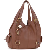 CATWALK COLLECTION HANDBAGS - Women's Leather Shoulder Bag - ALEX - Tan