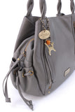 CATWALK COLLECTION HANDBAGS - Women's Leather Tote / Shoulder Bag - CAZ - Grey