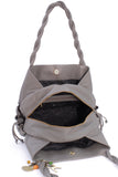 CATWALK COLLECTION HANDBAGS - Women's Leather Tote / Shoulder Bag - CAZ - Grey