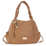 CATWALK COLLECTION HANDBAGS - Women's Leather Tote / Shoulder Bag - CAZ - Tan