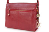 CATWALK COLLECTION HANDBAGS - Women's Shoulder Bag / Flapover Bag / Crossbody Bag - fits iPad or Tablet - Vintage Leather - DIANA - Red