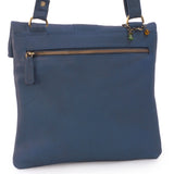 CATWALK COLLECTION HANDBAGS - Ladies Leather Cross Body Bag - Adjustable Shoulder Strap - DISPATCH - Dark Blue / Navy