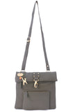 CATWALK COLLECTION HANDBAGS - Ladies Leather Cross Body Bag - Adjustable Shoulder Strap - DISPATCH - Grey