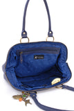 CATWALK COLLECTION HANDBAGS - Women's Leather Tote / Shoulder Bag - DOCTOR BAG - Blue