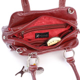 CATWALK COLLECTION HANDBAGS - Women's Leather Top Handle / Shoulder Bag / Cross Body With Extra Detachable Adjustable Strap - FAITH - Red