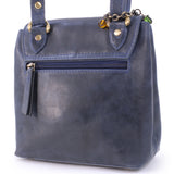 CATWALK COLLECTION HANDBAGS - Ladies Leather Cross Body Bag - Adjustable Shoulder Strap - FRANKIE - Blue