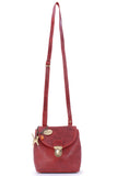 CATWALK COLLECTION HANDBAGS - Ladies Leather Cross Body Bag - Adjustable Shoulder Strap - FRANKIE - Red