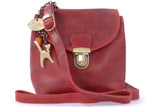 CATWALK COLLECTION HANDBAGS - Ladies Leather Cross Body Bag - Adjustable Shoulder Strap - FRANKIE - Red