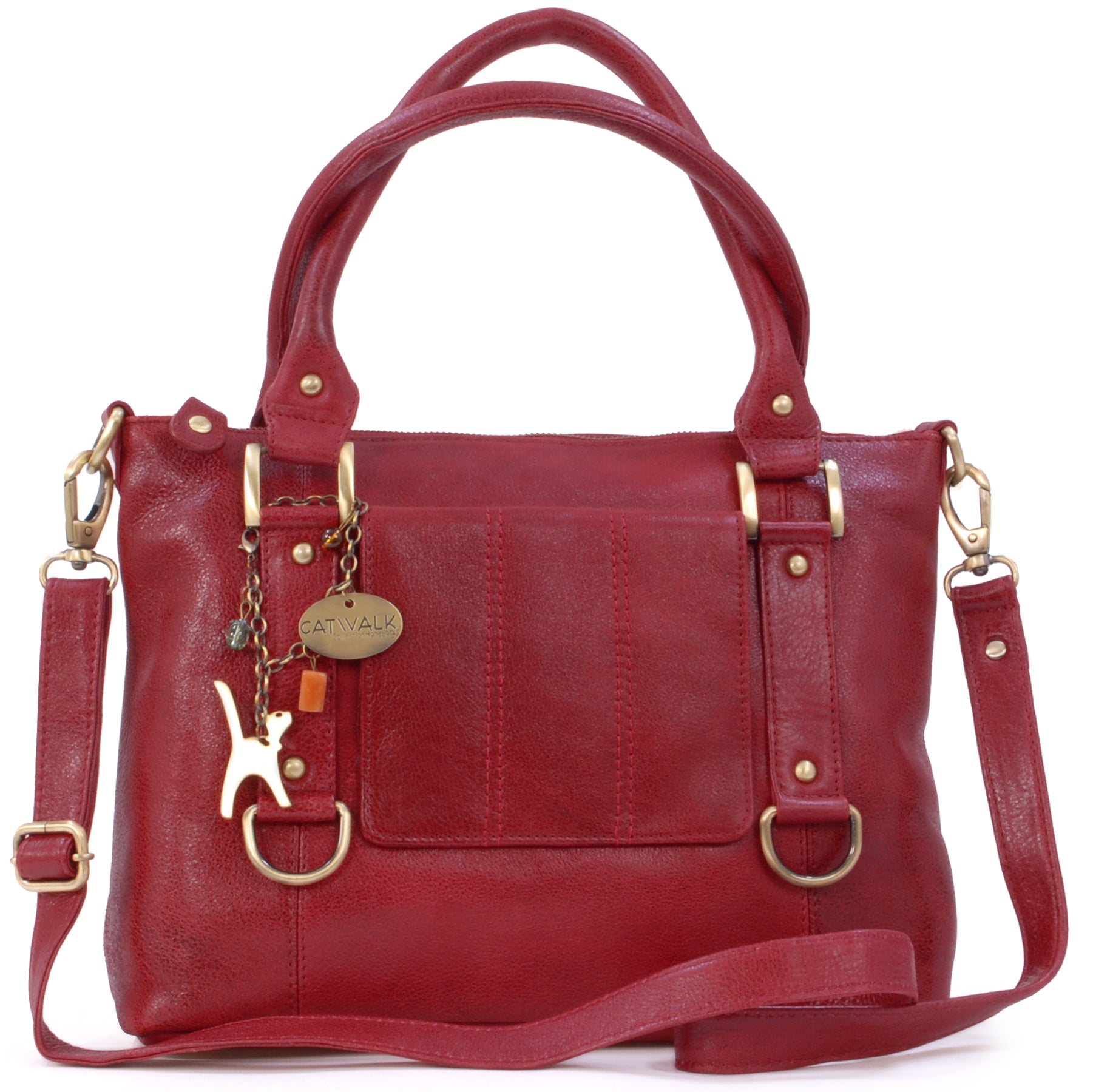 Catwalk Gallery - Women's Leather Handbag With Crossbody Strap