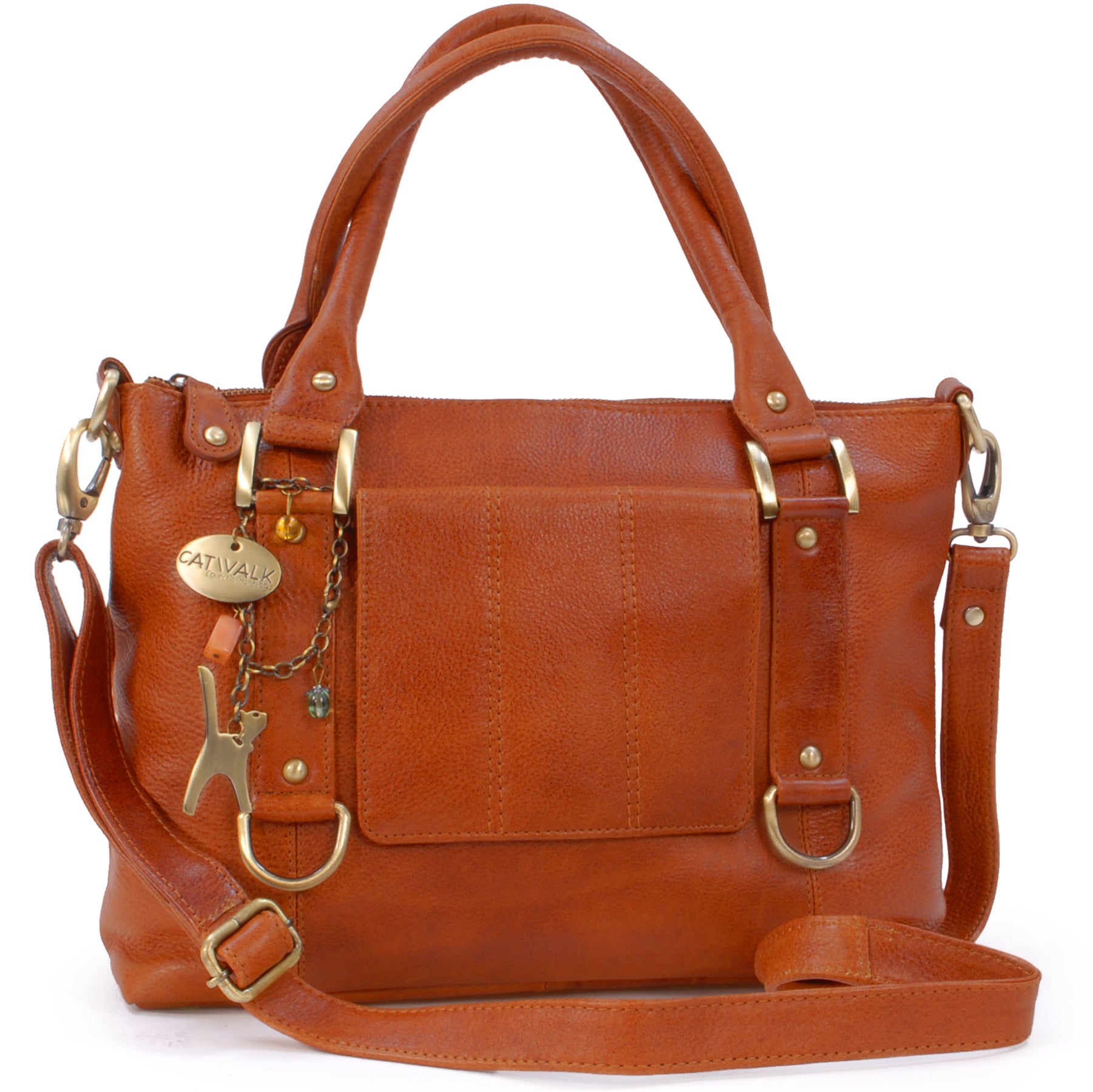 Catwalk Gallery - Women's Leather Handbag With Crossbody Strap