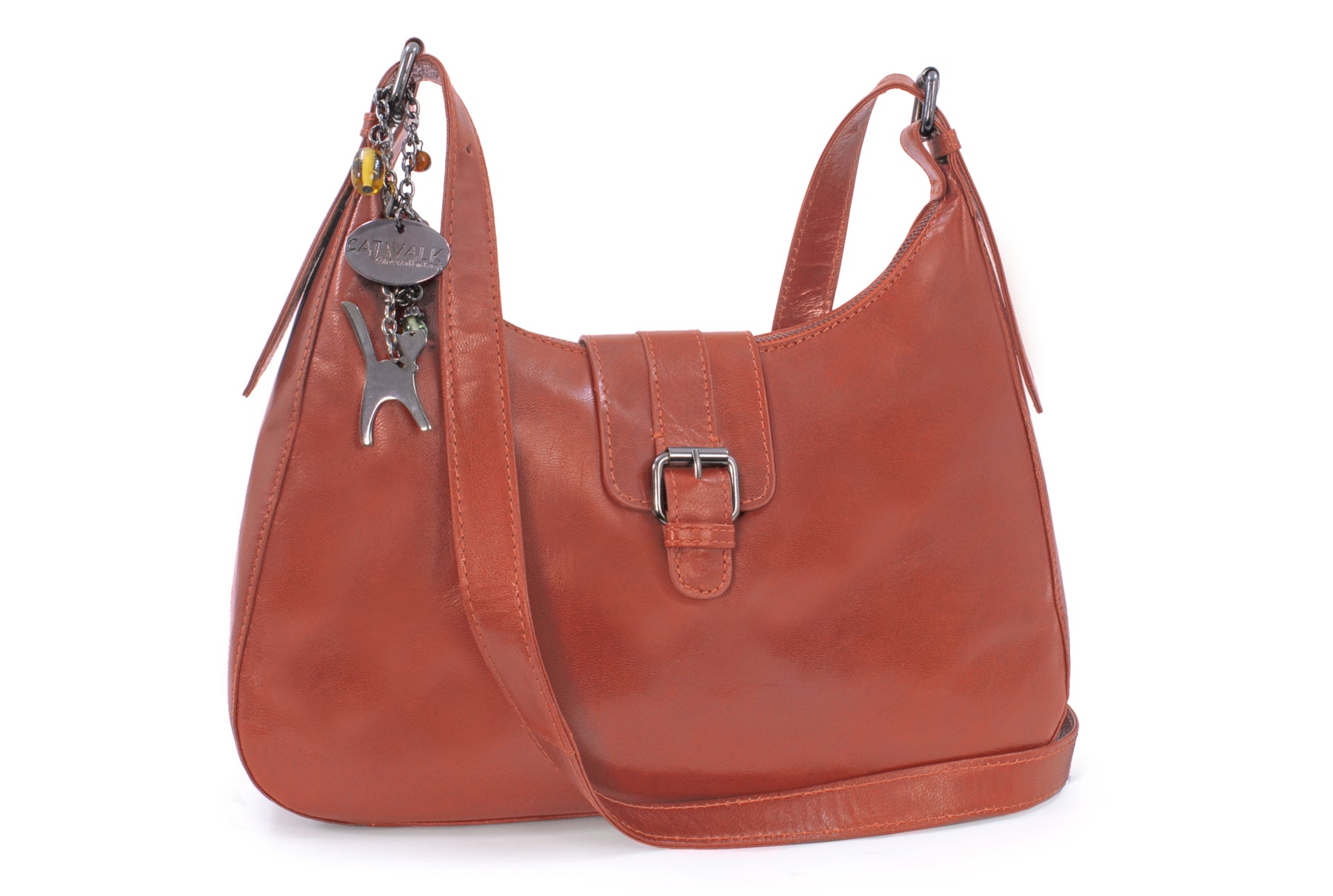 Catwalk Harlie - Women's Leather Crescent Crossbody Bag