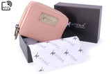 CATWALK COLLECTION HANDBAGS - ISLA - Ladies Luxury Small Organiser Zip Purse with Gift Box - Quality Leather RFID Protection - Credit Card Wallet with Coin Compartment - Pink