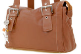 CATWALK COLLECTION HANDBAGS - Women's Soft Leather Top Handle / Slouchy Shoulder Bag - JANE - Tan