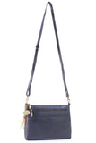 CATWALK COLLECTION HANDBAGS - Leather Cross Body - Shoulder Bag for Women - Long Adjustable Strap - JENNY - Blue