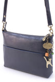 CATWALK COLLECTION HANDBAGS - Leather Cross Body - Shoulder Bag for Women - Long Adjustable Strap - JENNY - Blue