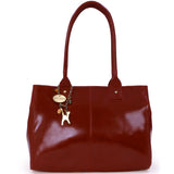 CATWALK COLLECTION HANDBAGS - Women's Large Vintage Leather Tote / Shoulder Bag - KENSINGTON - Red