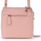 CATWALK COLLECTION HANDBAGS - Women's Small Leather Cross Body Bag / Mini Shoulder Bag with Long Adjustable Strap - LENA - Pink