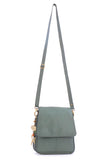 CATWALK COLLECTION HANDBAGS - Women's Leather Cross Body Shoulder Bag - Organiser Messenger with Long Adjustable Strap - METRO - Green