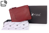 CATWALK COLLECTION HANDBAGS - Ladies Small Embossed Zip Purse with Gift Box - Quality Real Leather RFID Protection - Credit Card and Coin Compartment - MIMI - Red