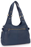 CATWALK COLLECTION HANDBAGS - Women's Leather Top Handle / Shoulder Bag - ROXANNA - Blue