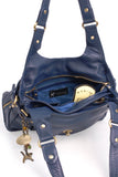 CATWALK COLLECTION HANDBAGS - Women's Leather Top Handle / Shoulder Bag - ROXANNA - Blue