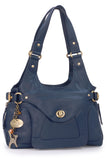 CATWALK COLLECTION HANDBAGS - Women's Leather Top Handle / Shoulder Bag - ROXANNA - Blue