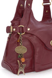 CATWALK COLLECTION HANDBAGS - Women's Leather Top Handle / Shoulder Bag - ROXANNA - Red