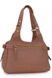 CATWALK COLLECTION HANDBAGS - Women's Leather Top Handle / Shoulder Bag - ROXANNA - Tan