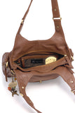 CATWALK COLLECTION HANDBAGS - Women's Leather Top Handle / Shoulder Bag - ROXANNA - Tan