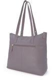 CATWALK COLLECTION HANDBAGS - Women's Quilted Leather Tote / Shoulder Bag - SOFIA - Grey Gold