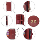 CATWALK COLLECTION HANDBAGS - Ladies Organiser Purse With Gift Box - Real Leather with RFID Protection - 20 Credit Card Wallet With Zip Coin plus a Mobile Phone Compartment - STELLA - Red