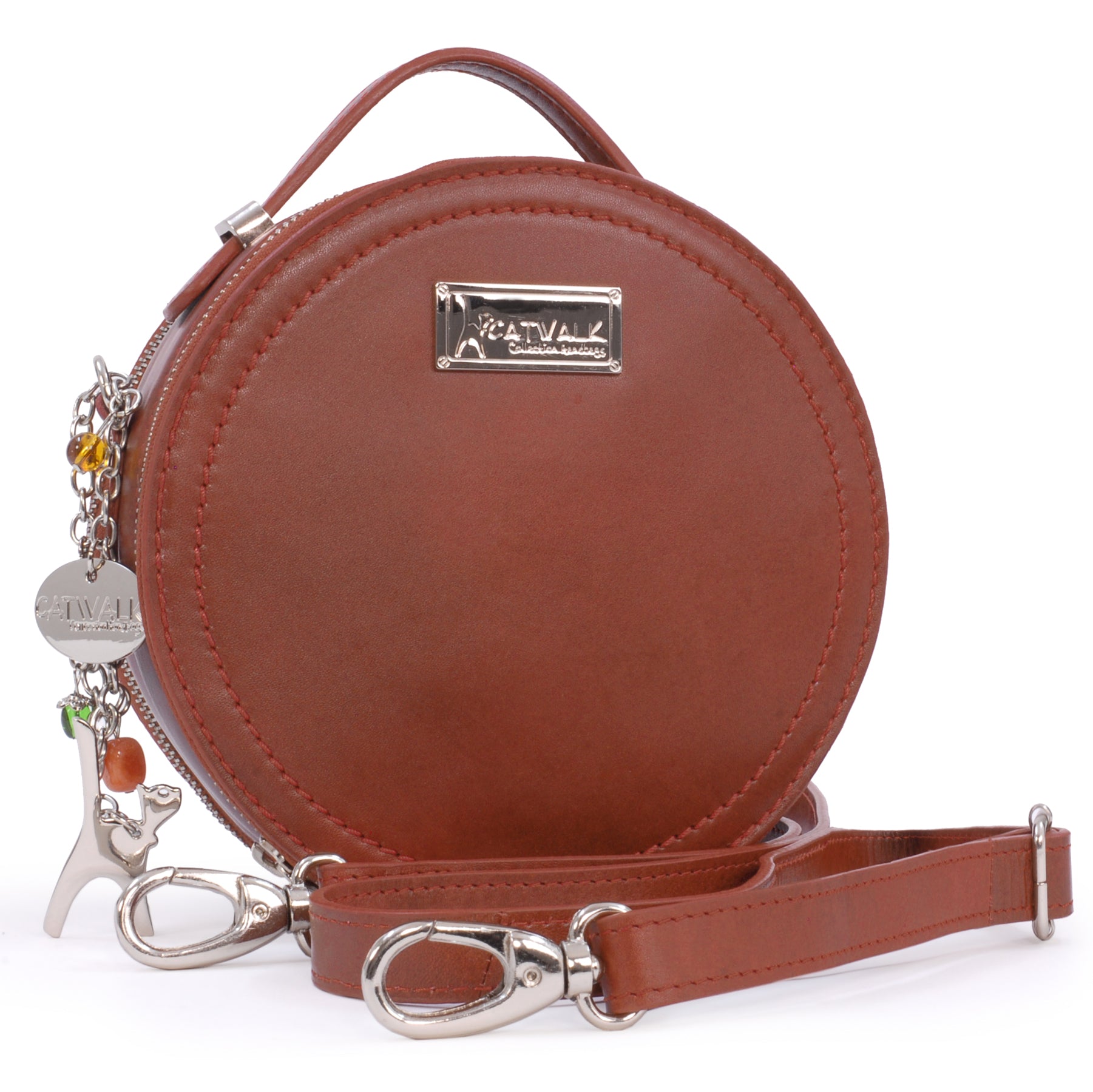 Catwalk Tiffany - Women's Leather Circle Crossbody Bag