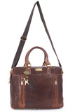 CATWALK COLLECTION HANDBAGS - Genuine Leather Holdall - Large Overnight / Travel / Business / Weekend / Gym Sports Duffle Bag - VIENNA - Brown