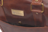 CATWALK COLLECTION HANDBAGS - Genuine Leather Holdall - Large Overnight / Travel / Business / Weekend / Gym Sports Duffle Bag - VIENNA - Brown