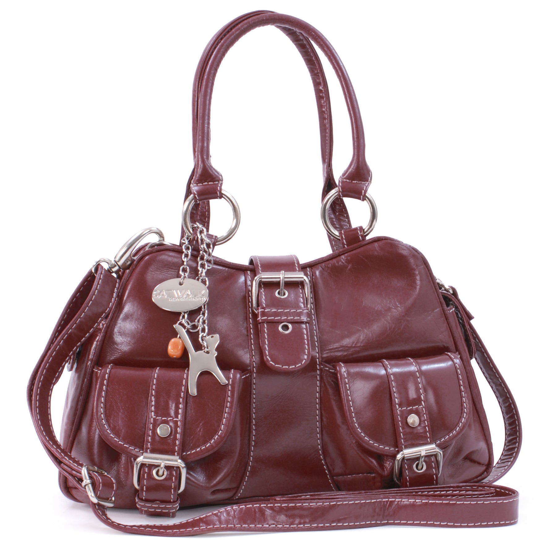 Catwalk Faith - Women's Leather Handbag With Crossbody Strap