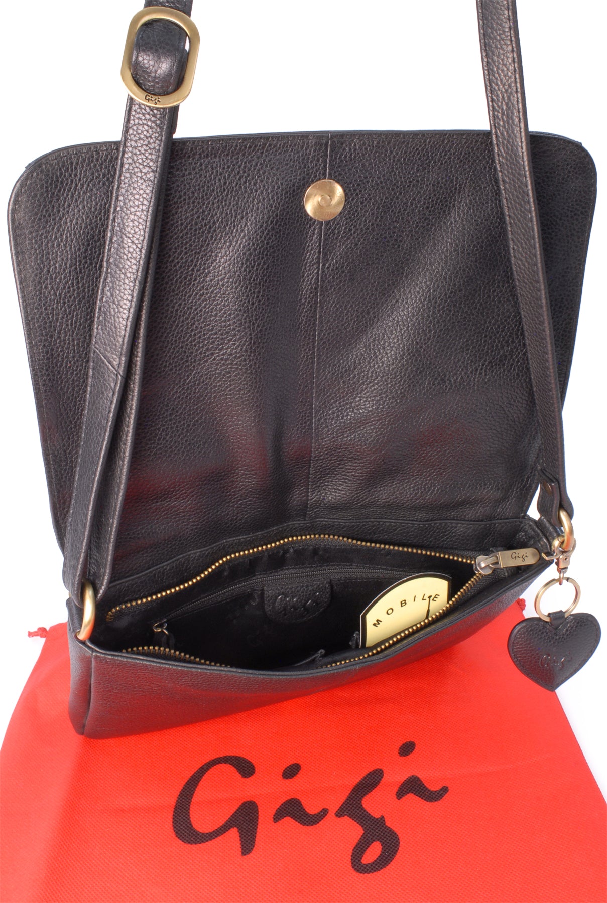 バッグ black leather bag Women's Tan Leather Flap Over Cross Body Bag | Giovanna 8948