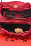 GIGI - Women's Leather Shoulder Bag - OTHELLO 4323 - with heart keyring charm - Red