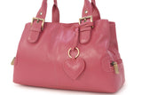 GIGI - Women's Leather Top Handle Handbag / Shoulder Bag - OTHELLO 6165 - with heart keyring charm - Pink