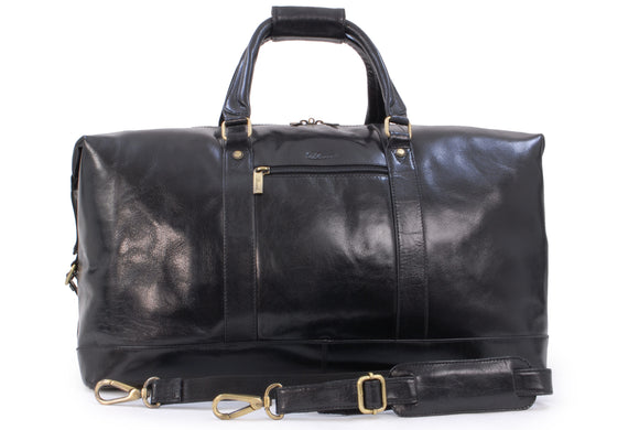 ASHWOOD - Genuine Leather Holdall - Extra Large Overnight / Travel / Business / Weekend / Gym Sports Duffle Bag - 2081 - Black