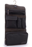 ASHWOOD - Men's Hanging Wash Bag / Shaving Bag / Travel / Gym / Toiletry Bag - Genuine Leather and Canvas - HAMMERSMITH 7010 - Brown