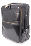 ASHWOOD - Genuine Leather Cabin Trolley Bag - Business Overnight Weekend Travel Flight - Telescopic Handle - Black