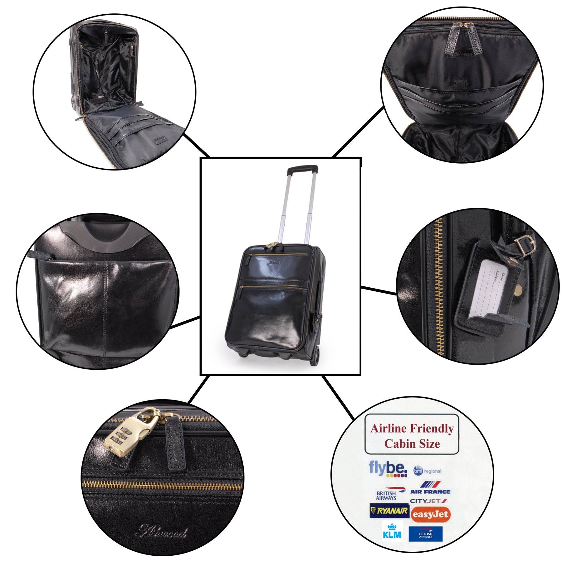 ASHWOOD - Genuine Leather Cabin Trolley Bag - Business Overnight Weeke –  The Real Handbag Shop