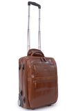 ASHWOOD - Genuine Leather Cabin Trolley Bag - Business Overnight Weekend Travel Flight - Telescopic Handle - Chestnut