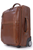 ASHWOOD - Genuine Leather Cabin Trolley Bag - Business Overnight Weekend Travel Flight - Telescopic Handle - Chestnut