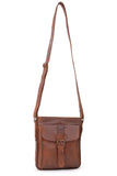 ASHWOOD - Cross Body Bag - Small - Shoulder Messenger Travel Bag - iPhone - smart phone - Genuine Leather - 7993 - Tan