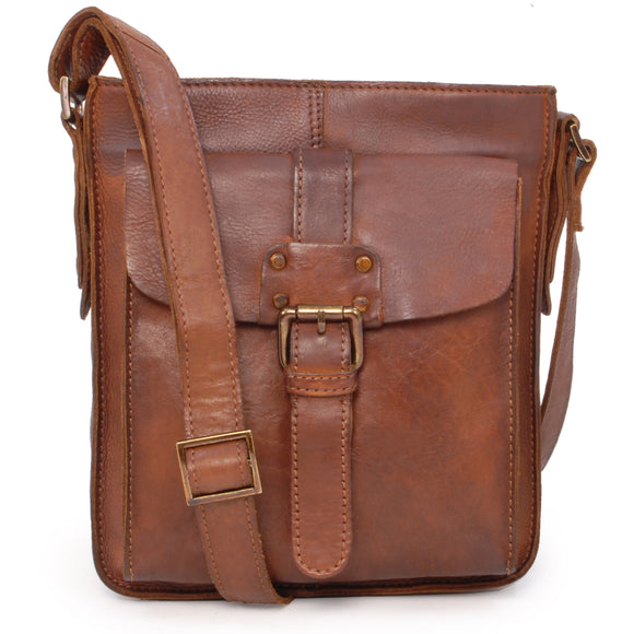 ASHWOOD - Cross Body Bag - Small - Shoulder Messenger Travel Bag - iPhone - smart phone - Genuine Leather - 7993 - Tan